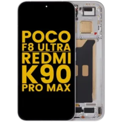Дисплейний модуль (OLED) з рамкою для Xiaomi Poco F8 UItra / Redmi K90 Pro Max (Refurbished) (білий)