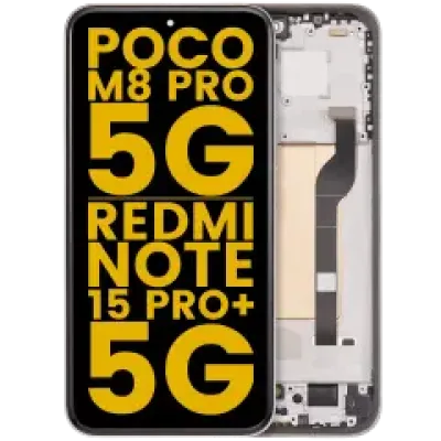 Дисплейний модуль (OLED) з рамкою для Xiaomi Poco M8 Pro 5G / Redmi Note 15 Pro+ 5G (Refurbished) (Mocha Brown)