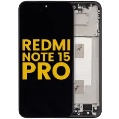 Дисплейний модуль (OLED) з рамкою для Xiaomi Redmi Note 15 Pro 5G (Refurbished) (чорний)