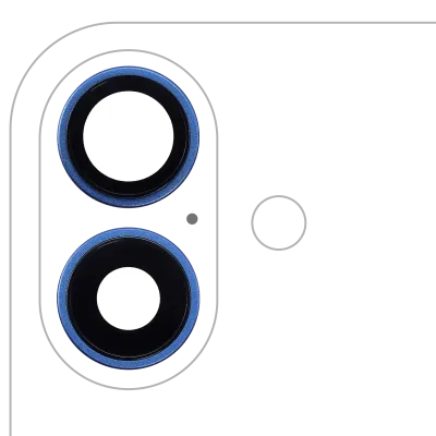 Back Camera Lens With Bracket & Bezel For iPhone 16 / 16 Plus (2 Piece Set) (Premium) (Ultramarine)