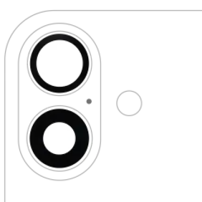 Скло камери з проклейкою для iPhone 16 / 16 Plus (2 шт) (Aftermarket Plus) (10 шт)