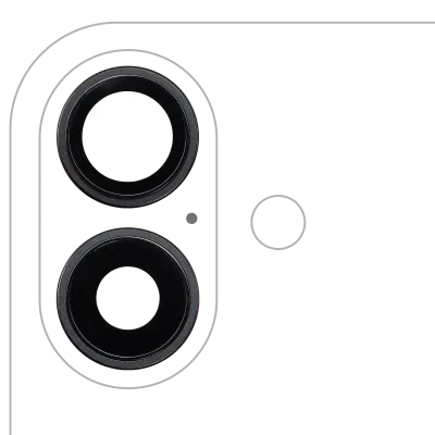 Back Camera Lens With Bracket & Bezel For iPhone 16 / 16 Plus (2 Piece Set) (Premium) (Black)
