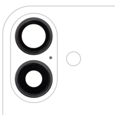 Скло камери з кріпленням і рамкою для iPhone 16 / 16 Plus (2 шт) (Premium) (чорний)