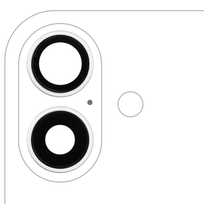 Back Camera Lens With Bracket & Bezel For iPhone 16 / 16 Plus (2 Piece Set) (Premium) (White)