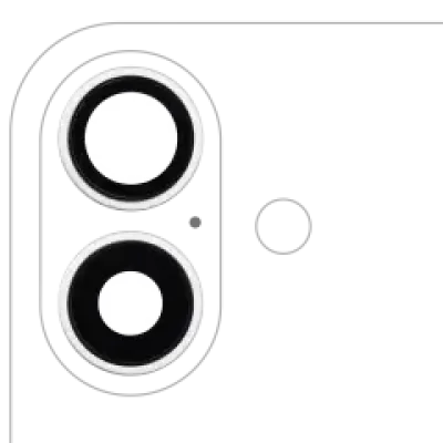 Скло камери з кріпленням і рамкою для iPhone 16 / 16 Plus (2 шт) (Premium) (білий)