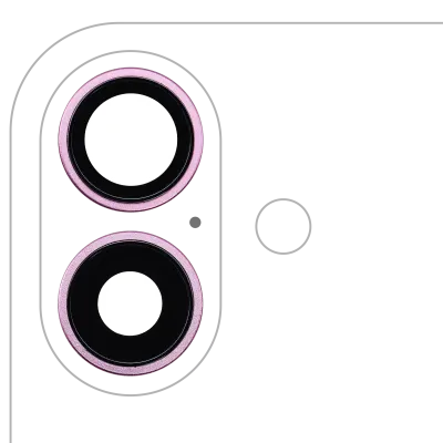 Скло камери з кріпленням і рамкою для iPhone 16 / 16 Plus (2 шт) (Premium) (рожевий)