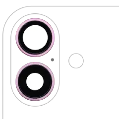 Скло камери з кріпленням і рамкою для iPhone 16 / 16 Plus (2 шт) (Premium) (рожевий)