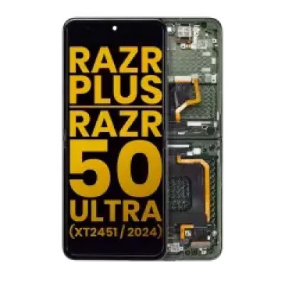 Внутрішній дисплейний модуль (OLED) з рамкою для Motorola Razr Plus 2024 / Razr 50 Ultra (XT2451 / 2024) / Razr Plus 2025 (XT2557) (Refurbished) (Spring Green)