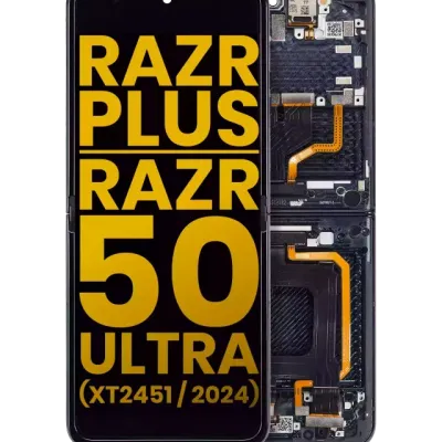 Внутрішній дисплейний модуль (OLED) з рамкою для Motorola Razr Plus 2024 / Razr 50 Ultra (XT2451 / 2024) / Razr Plus 2025 (XT2557) (Refurbished) (Midnight Blue)
