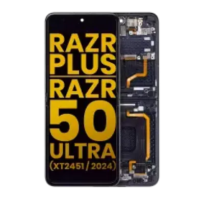 Внутрішній дисплейний модуль (OLED) з рамкою для Motorola Razr Plus 2024 / Razr 50 Ultra (XT2451 / 2024) / Razr Plus 2025 (XT2557) (Refurbished) (Midnight Blue)