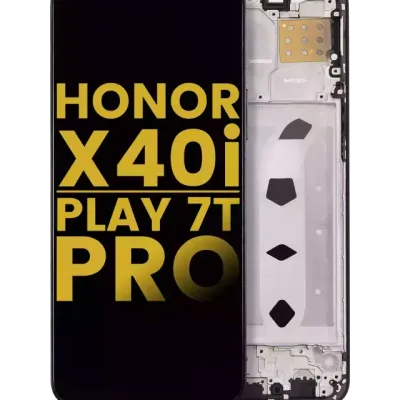 Дисплейний модуль (LCD) з рамкою для Honor X40i / Play7T Pro (Refurbished) (чорний)