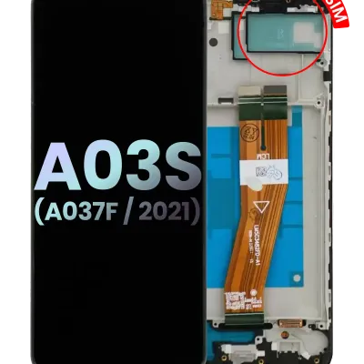 Дисплейний модуль з рамкою для Samsung Galaxy A03s (A037F / 2021) (Dual Sim) (Type C Frame) (Service Pack) (усі кольори)