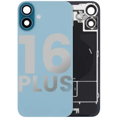 Back Glass w/ MagSafe Magnet & NFC & Flashlight Flex For iPhone 16 Plus (Used OEM Pull: Grade A) (Teal)