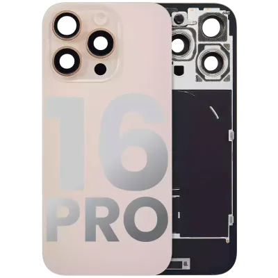Back Glass w/ MagSafe Magnet & NFC & Flashlight Flex For iPhone 16 Pro (Used OEM Pull: Grade A) (Desert Titanium)