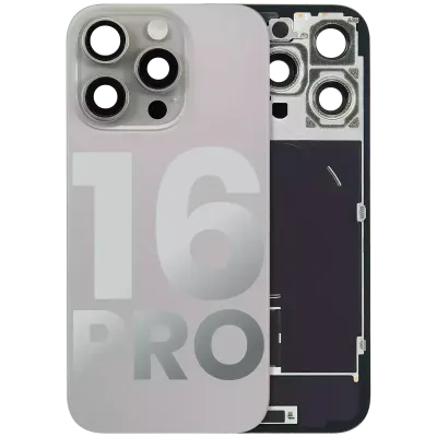 Back Glass w/ MagSafe Magnet & NFC & Flashlight Flex For iPhone 16 Pro (Used OEM Pull: Grade A) (Natural Titanium)