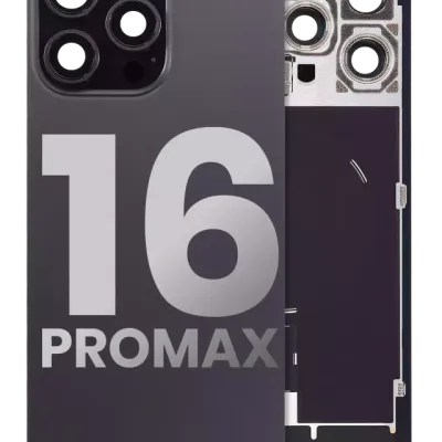Back Glass w/ MagSafe Magnet & NFC & Flashlight Flex For iPhone 16 Pro Max (Used OEM Pull: Grade A) (Black Titanium)
