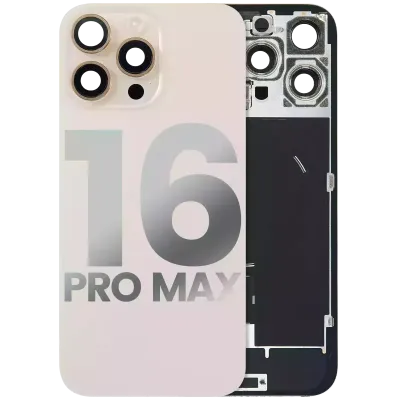 Back Glass w/ MagSafe Magnet & NFC & Flashlight Flex For iPhone 16 Pro Max (Used OEM Pull: Grade A) (Desert Titanium)