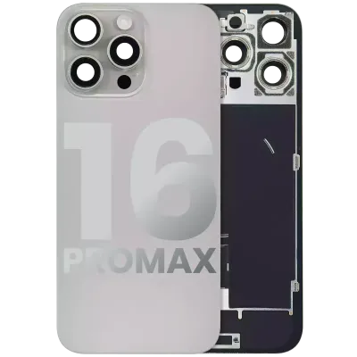 Back Glass w/ MagSafe Magnet & NFC & Flashlight Flex For iPhone 16 Pro Max (Used OEM Pull: Grade A) (Natural Titanium)