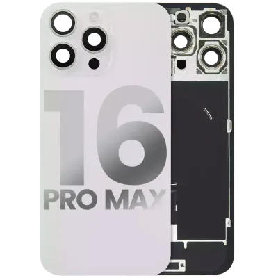 Back Glass w/ MagSafe Magnet & NFC & Flashlight Flex For iPhone 16 Pro Max (Used OEM Pull: Grade A) (White Titanium)