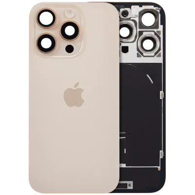 Back Glass with MagSafe Magnet & NFC & Flashlight Flex For iPhone 16 Pro (Genuine OEM) (Desert Titanium)