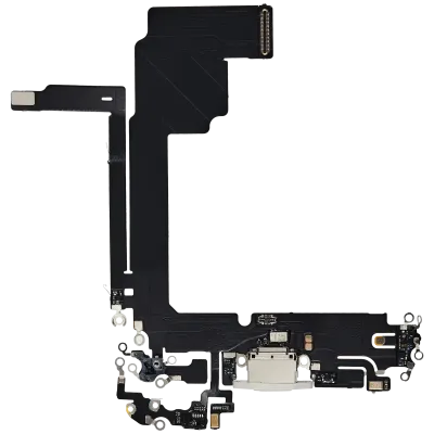 Charging Port Flex Cable For iPhone 15 Pro Max (Aftermarket Plus) (White Titanium)