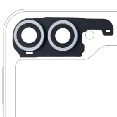 Скло основної камери з рамкою для Samsung Galaxy Z Flip 6 5G (F741) (Premium) (синій)
