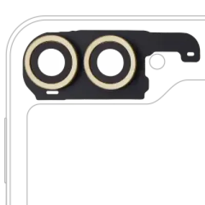 Скло основної камери з рамкою для Samsung Galaxy Z Flip 6 5G (F741) (Premium) (жовтий)