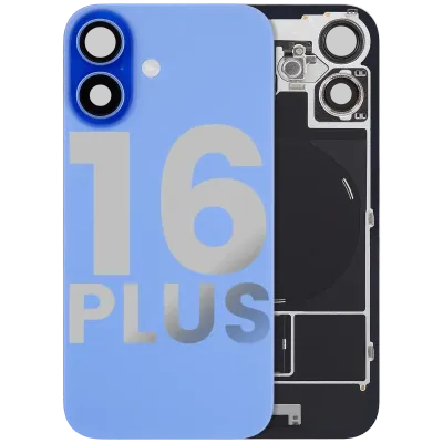 Back Glass w/ MagSafe Magnet & NFC & Flashlight Flex For iPhone 16 Plus (Used OEM Pull: Grade A) (Ultramarine)
