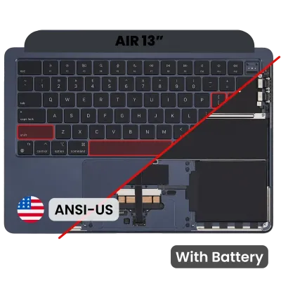 Топкейс з акумулятором і клавіатурою (ANSI US) для MacBook Air 13" A3113 (Used OEM Pull: Grade A) (Midnight)