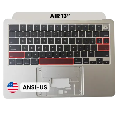 Топкейс із клавіатурою (ANSI US) для MacBook Air 13" A2681 (2022) (Used OEM Pull: Grade A) (Starlight)