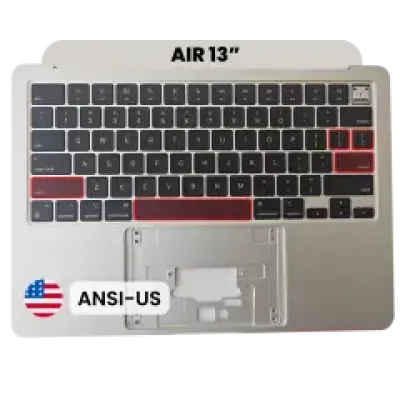 Топкейс із клавіатурою (ANSI US) для MacBook Air 13" A2681 (2022) (Used OEM Pull: Grade A) (Starlight)