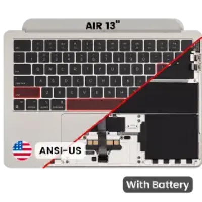 Топкейс з акумулятором і клавіатурою (ANSI US) для MacBook Air 13" A2681 (2022) (Used OEM Pull: Grade A) (Starlight)