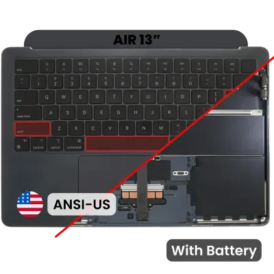 Топкейс з акумулятором і клавіатурою (ANSI US) для MacBook Air 13" A2681 (2022) (Used OEM Pull: Grade B) (Midnight)