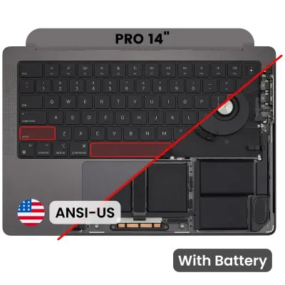 Топкейс з акумулятором і клавіатурою (ANSI US) для MacBook Pro 14" A3401 (2024) (Used OEM Pull: Grade A) (Space Black)