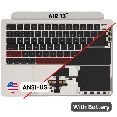 Топкейс з акумулятором і клавіатурою (ANSI US) для MacBook Air 13" A3240 (2025) (Used OEM Pull: Grade B) (золотий)