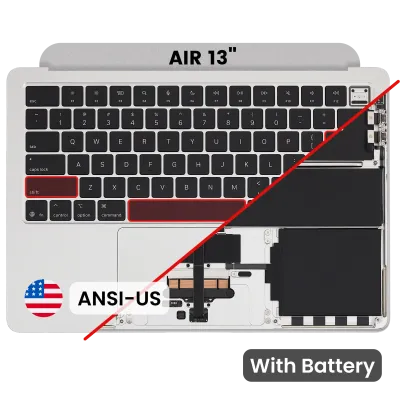 Топкейс з акумулятором і клавіатурою (ANSI US) для MacBook Air 13" A3240 (2025) (Used OEM Pull: Grade B) (сріблястий)