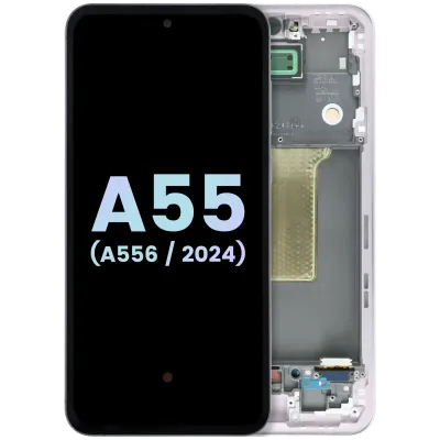 Дисплейний модуль (OLED) з рамкою для Samsung Galaxy A55 (A556 / 2024) (Service Pack) (Lilac)