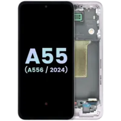 Дисплейний модуль (OLED) з рамкою для Samsung Galaxy A55 (A556 / 2024) (Service Pack) (Lilac)