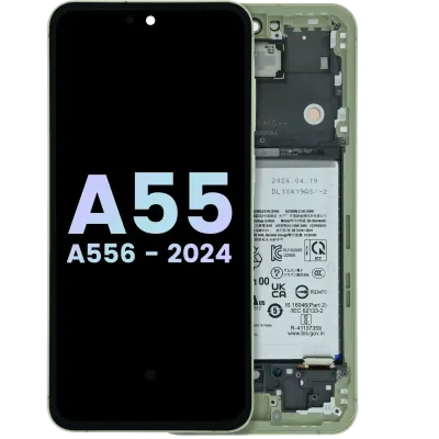 Дисплейний модуль (OLED) з рамкою для Samsung Galaxy A55 (A556 / 2024) (Service Pack) (Lemon)