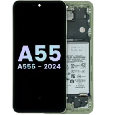 Дисплейний модуль (OLED) з рамкою для Samsung Galaxy A55 (A556 / 2024) (Service Pack) (Lemon)