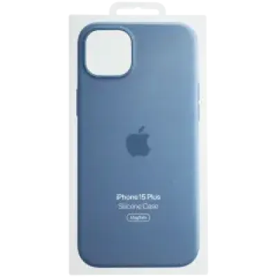 Силіконовий чохол Apple з MagSafe для iPhone 15 Plus (OEM Brand New, Retail Packaging) (Winter Blue)