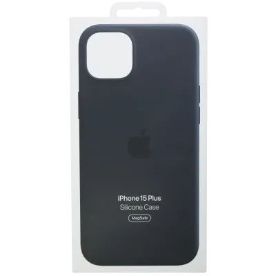 Силіконовий чохол Apple з MagSafe для iPhone 15 Plus (OEM Brand New, Retail Packaging) (чорний)