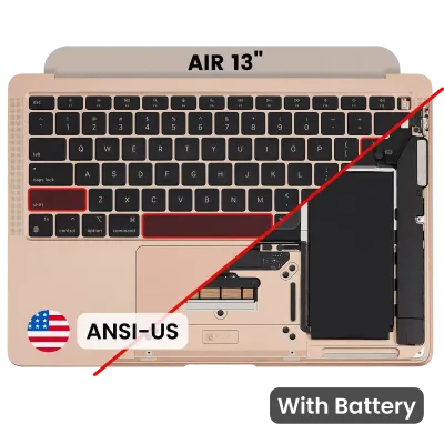 Топкейс з акумулятором і клавіатурою (ANSI US) для MacBook Air 13" A1932 (2018-2019) (OEM New) (Rose Gold)