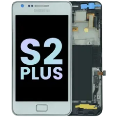 Дисплейний модуль (LCD) з рамкою для Samsung Galaxy S2 Plus (Service Pack) (білий)