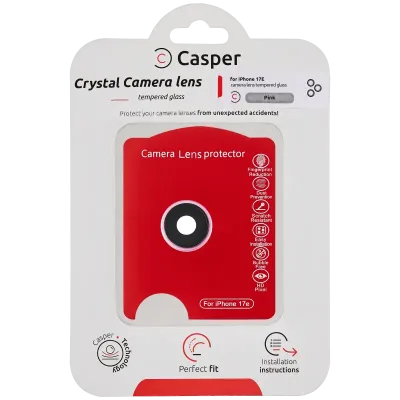 Захист скла камери Casper для iPhone 17e (рожевий) (прозоре)