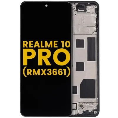 Дисплейний модуль (LCD) з рамкою для Realme 10 Pro (RMX3661) (Refurbished) (Dark Matter)