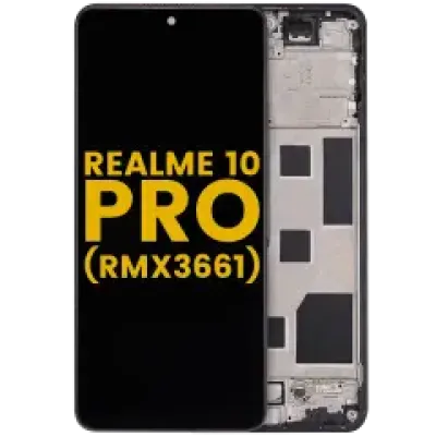 Дисплейний модуль (LCD) з рамкою для Realme 10 Pro (RMX3661) (Refurbished) (Dark Matter)