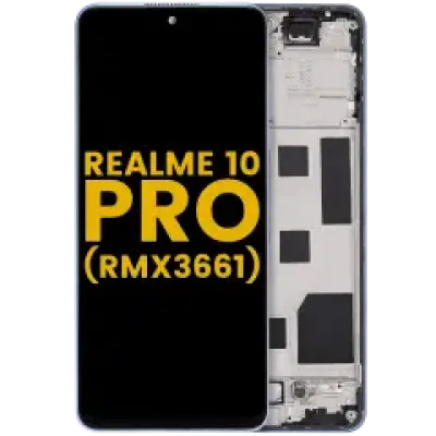 Дисплейний модуль (LCD) з рамкою для Realme 10 Pro (RMX3661) (Refurbished) (Nebula Blue)