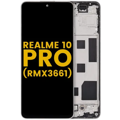 Дисплейний модуль (LCD) з рамкою для Realme 10 Pro (RMX3661) (Refurbished) (Hyperspace Gold)