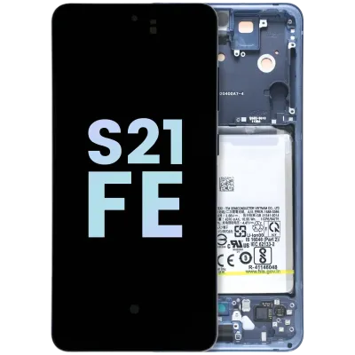 Дисплейний модуль OLED з рамкою для Samsung Galaxy S21 FE 5G (US & International) (Service Pack) (Navy)